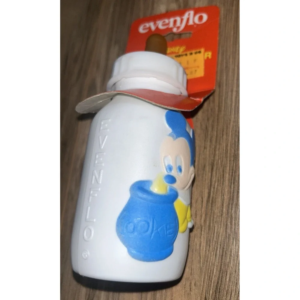 Vintage 1984‎ Evenflo Plastic Baby Bottle Walt Disney Mickey Mouse, 4oz